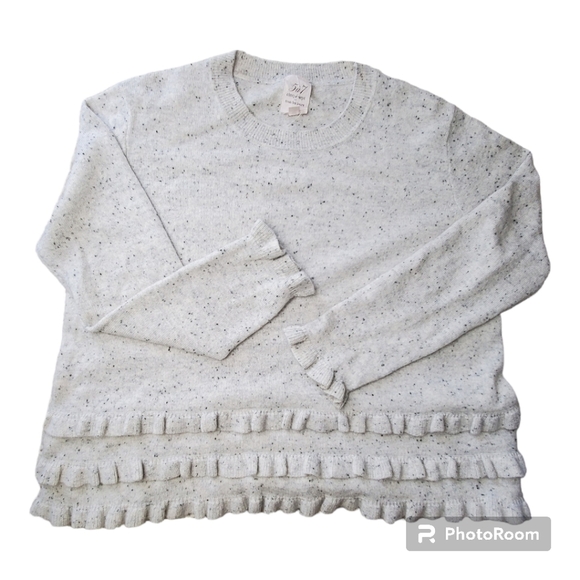 Cinq a sept Adiella Ruffled Cashmere Sweater tous les jours medium gray bohochic - Picture 2 of 10